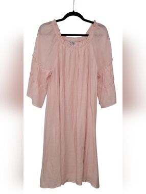 Light Pink Peasant Midi Dress